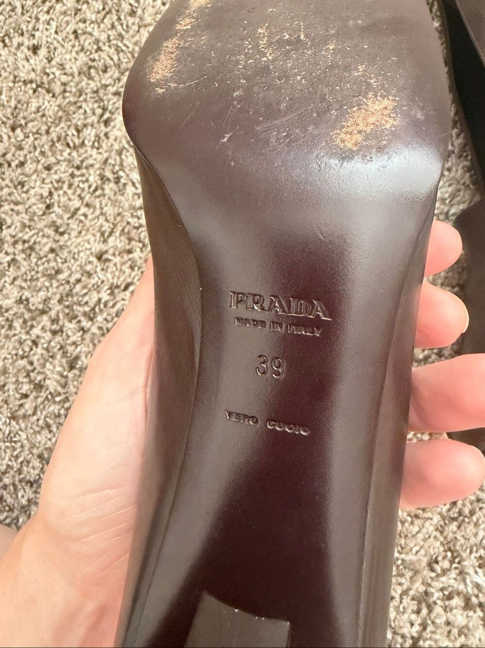 Prada Brown Leather Pumps Size 39 Women - Picture 7 of 16